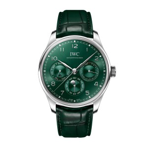 IWC portugieser automatyczny zegarek męski 42 mm zielony IW344207