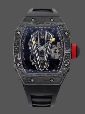replika rm 27-03 rafael nadal czarny tourbillon czarny gumowy pasek